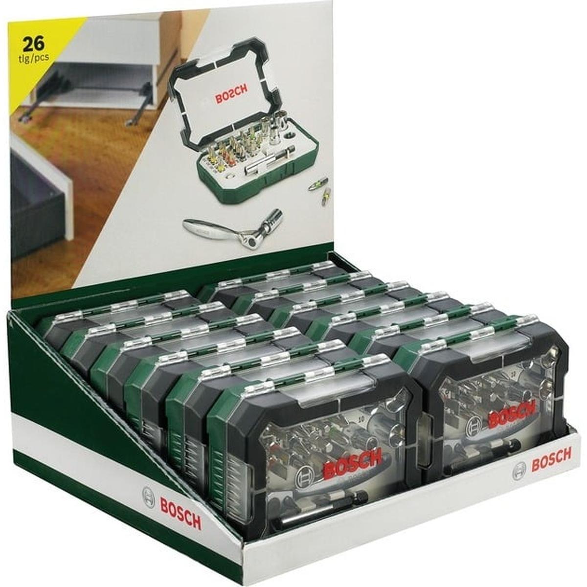 Bosch Schrauberbit- und Ratschen-Set 26-teilig (mit Adapter, Universalhalter)