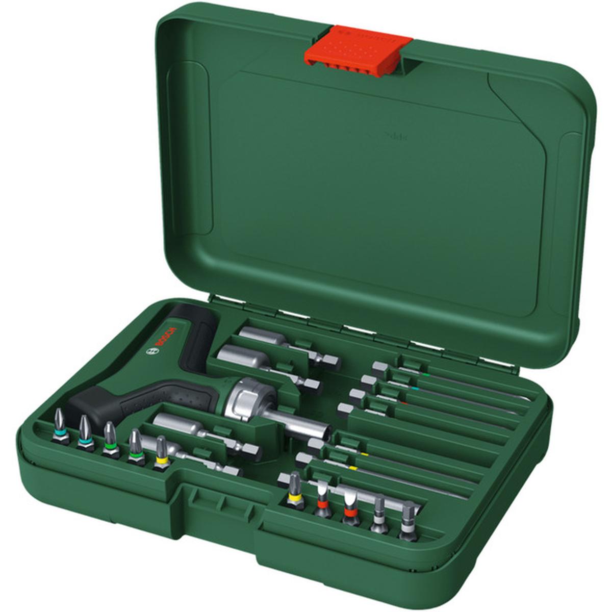 Bosch 1600A02Z9T Bit-Ratschenschraubendreher-Set T-Griff 22-teilig