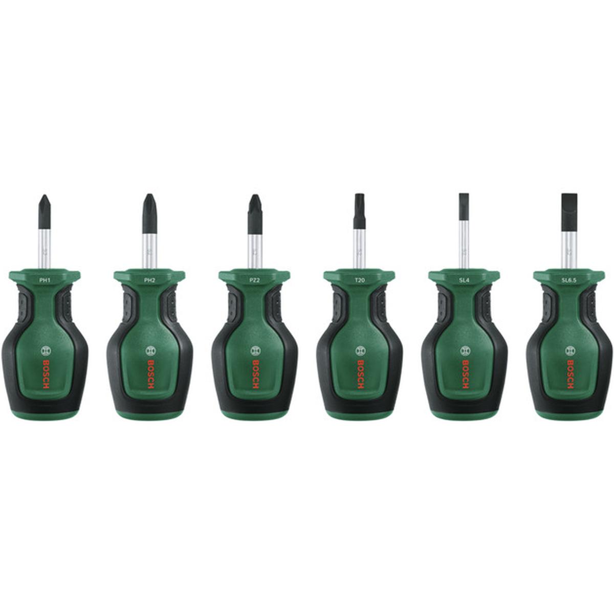 Bosch Kurzschraubendreher-Set 6-teilig grün/schwarz