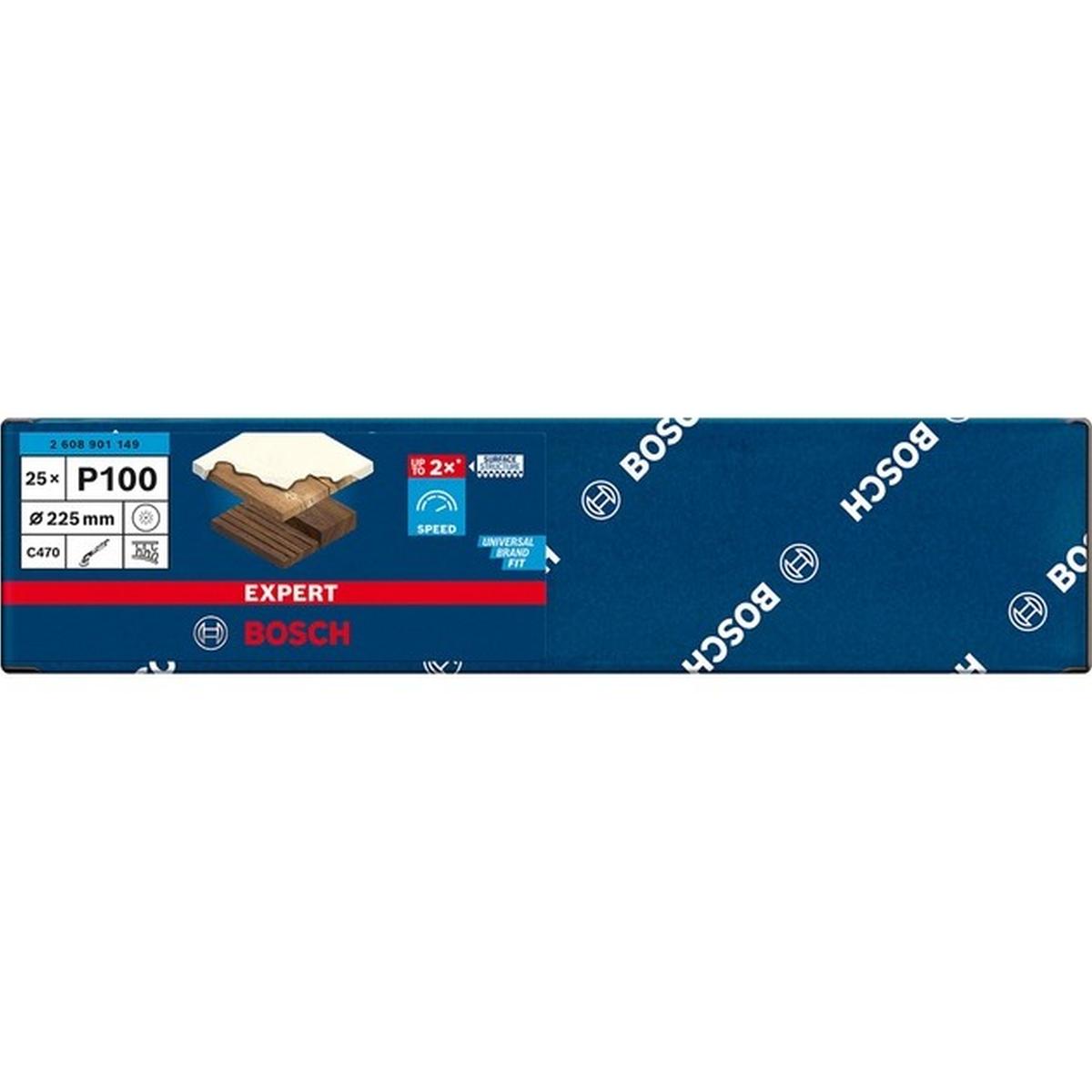 Bosch Professional Expert C470 225mm Körnung 100 Schleifblatt 25 Stück für Trockenbauschleifer
