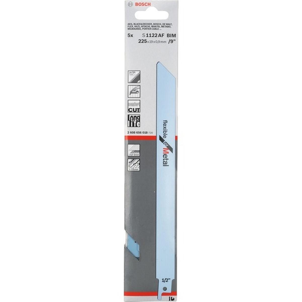 Bosch Professional Flexible for Metal S 1122 AF 225mm Säbelsägeblatt 5 Stück