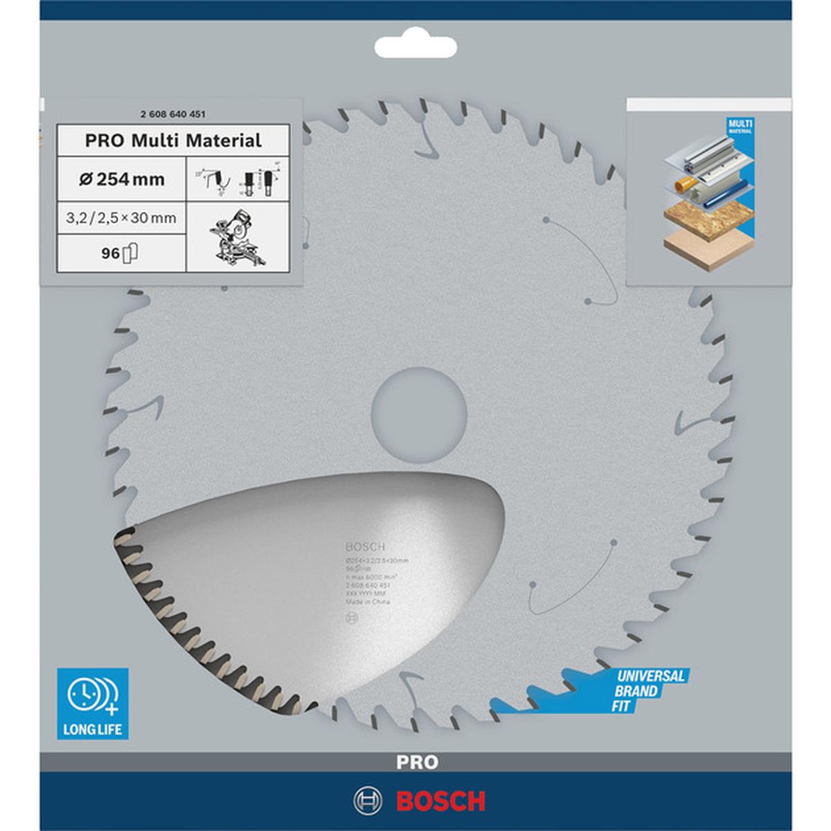 Bosch Professional Multi Material 254mm 96 Zähne Kreissägeblatt