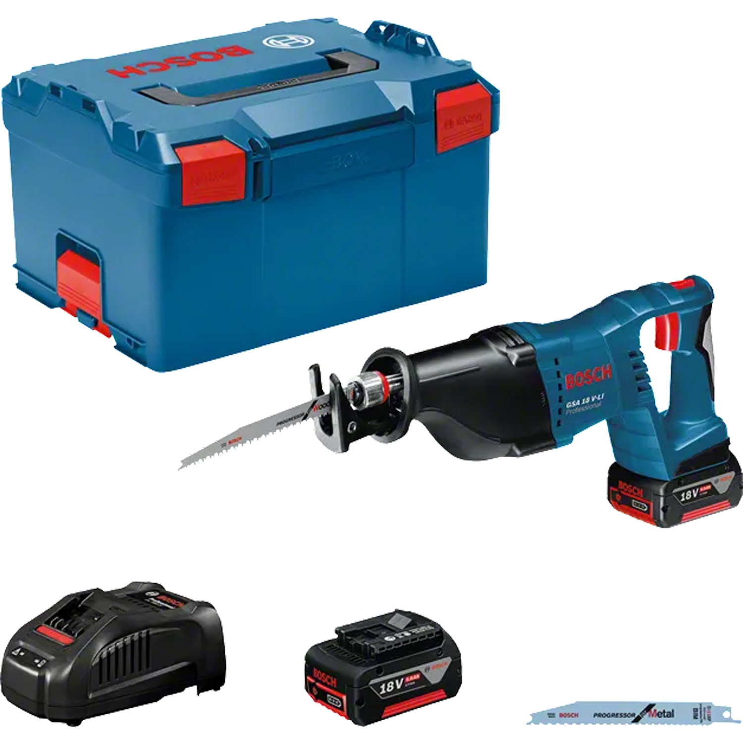 Bosch Professional GSA 18V-LI 18V 2x5,0Ah Akku-Säbelsäge L-BOXX