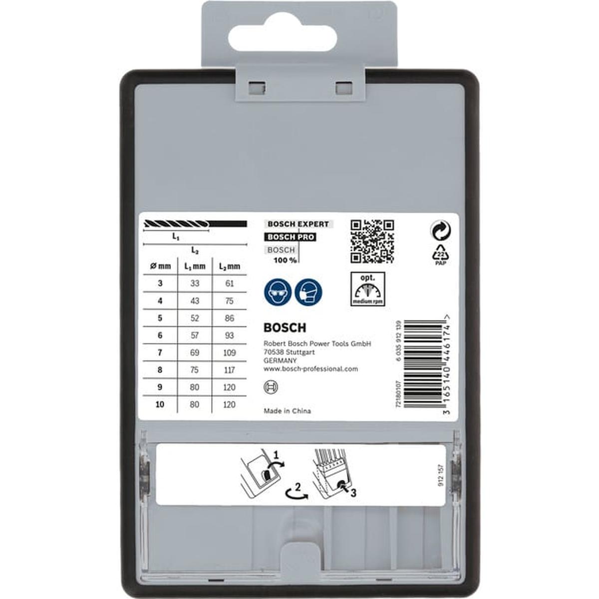 Bosch Professional Robust Line Holzspiralbohrer-Set 8-tlg.