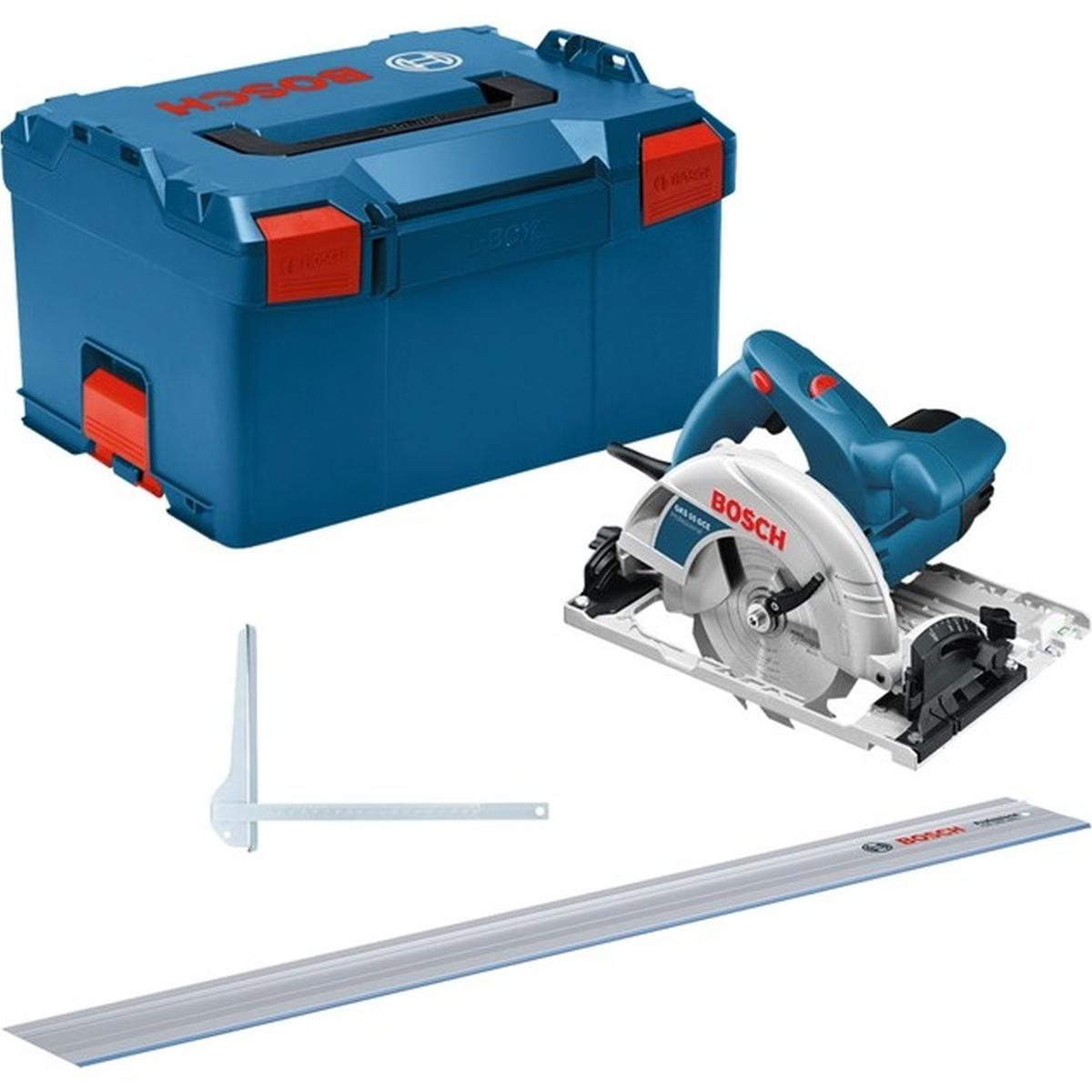 Bosch Professional GKS 55 + GCE Handkreissäge mit FSN 1400 Führungsschiene