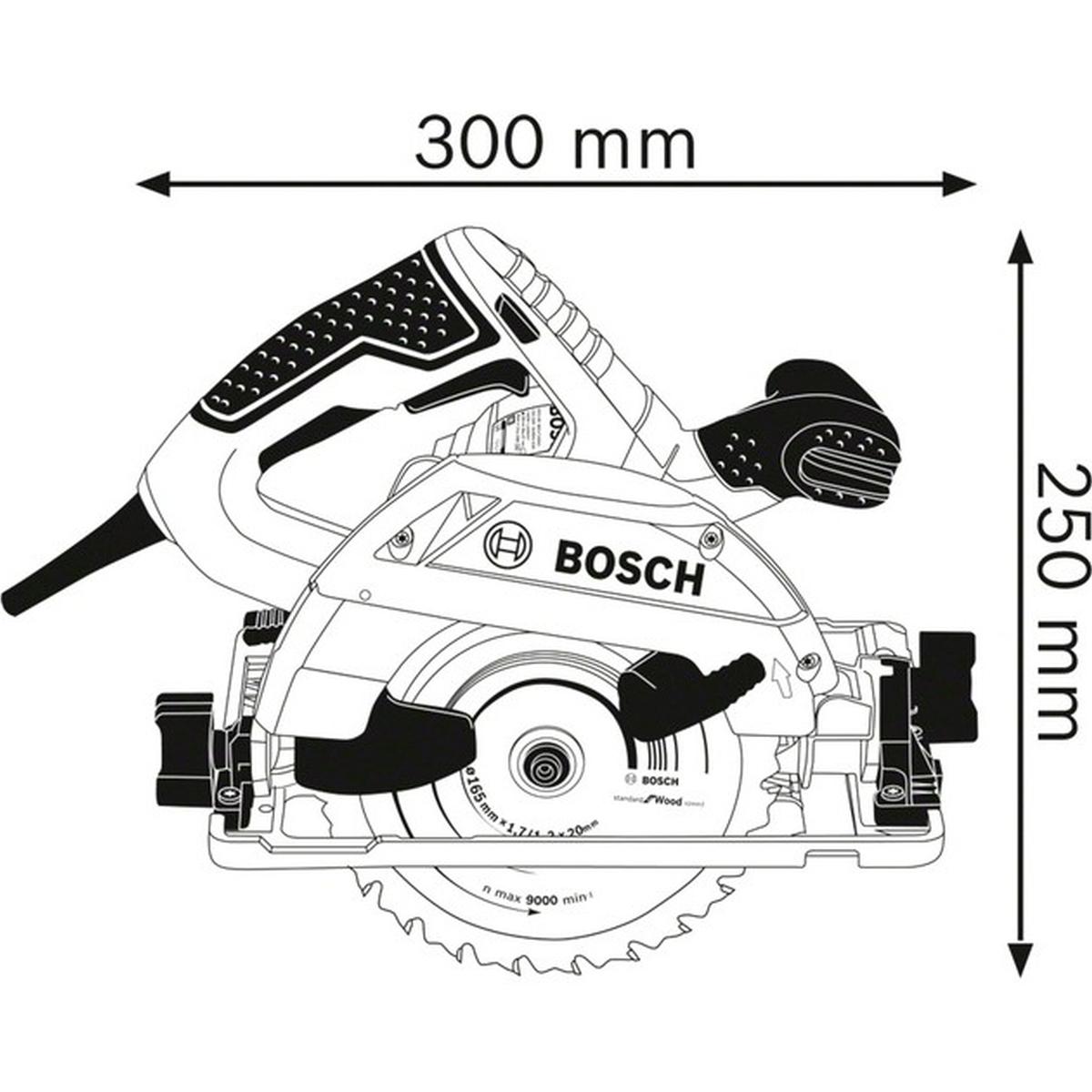 Bosch Professional GKS 55 + GCE Handkreissäge mit FSN 1400 Führungsschiene