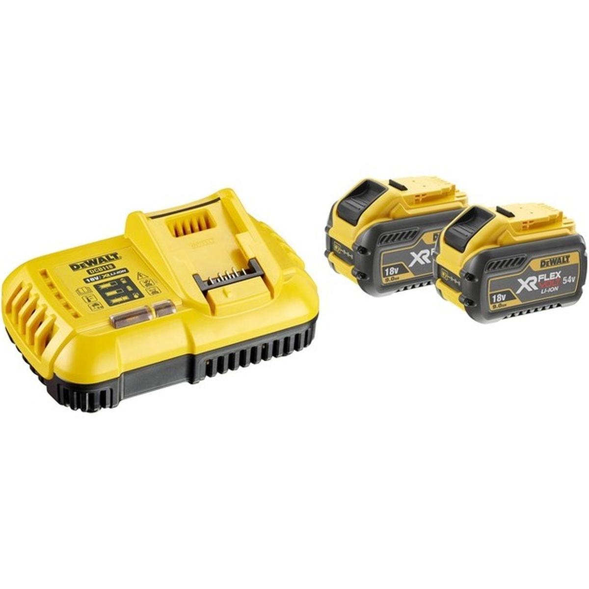 DeWalt XR FlexVolt DCB118X2-QW 54V Akku-Starterset schwarz/gelb
