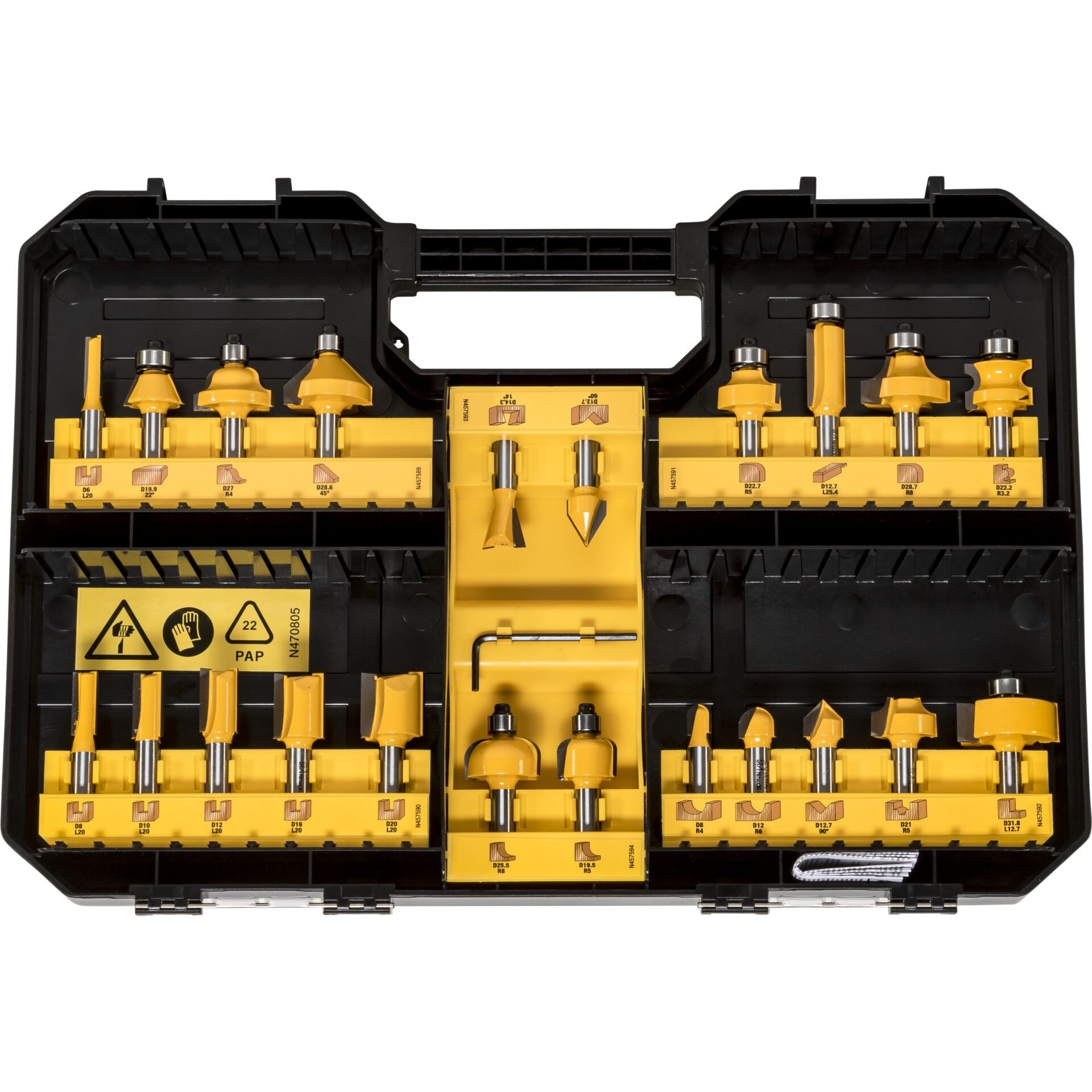 DeWalt DT90017-QZ Fräser-Set 22-teilig