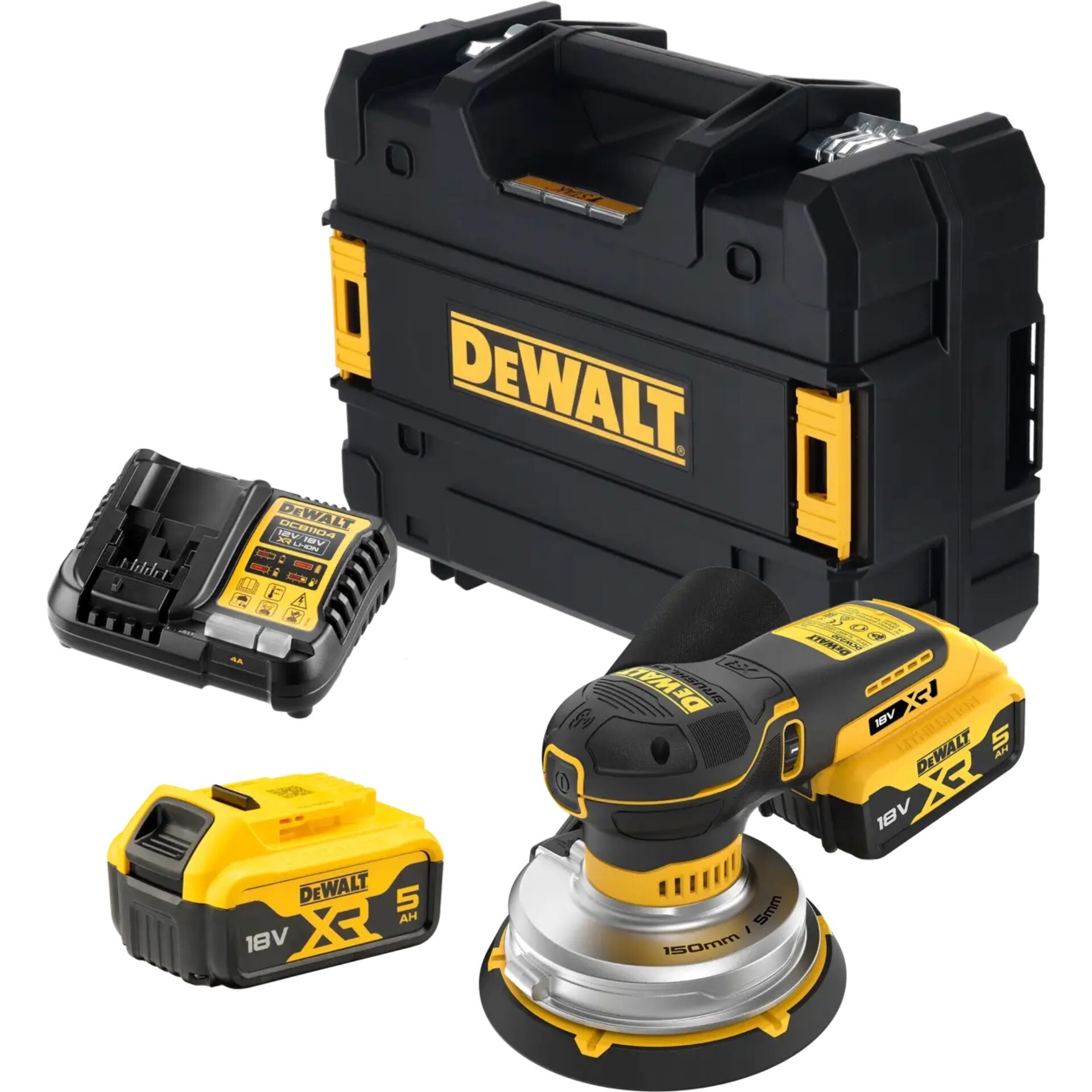 DeWalt DCW230P2 18V 2x 5,0Ah 150mm Akku-Exzenterschleifer