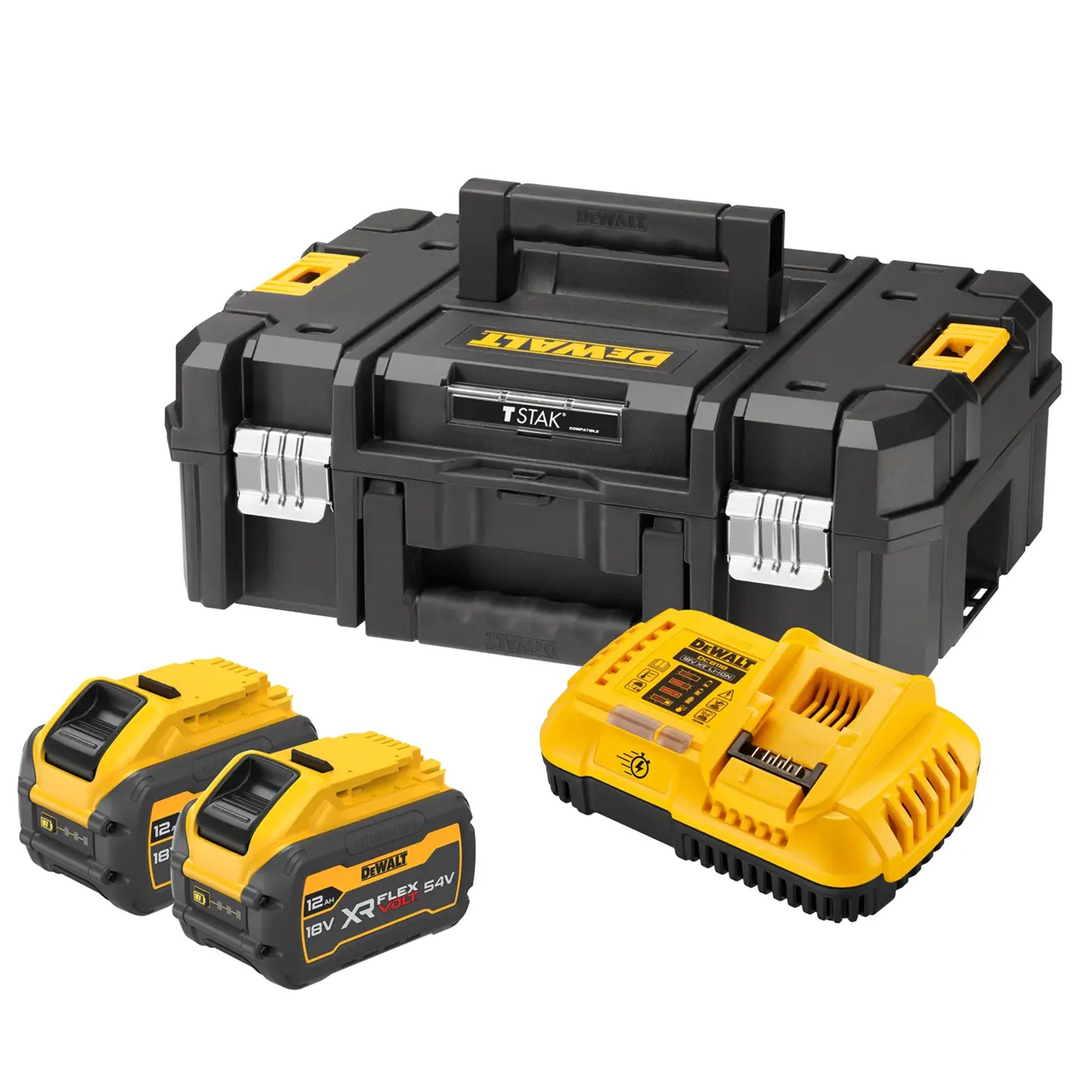 DeWalt DCB118XY2T Tabless Akku-Starter-Set mit Ladegerät