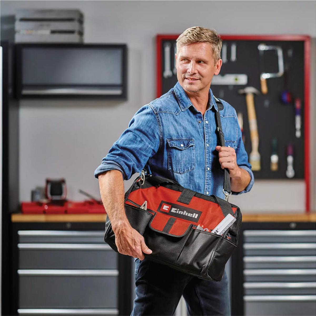 Einhell Bag 45/29 Werkzeugtasche schwarz/rot