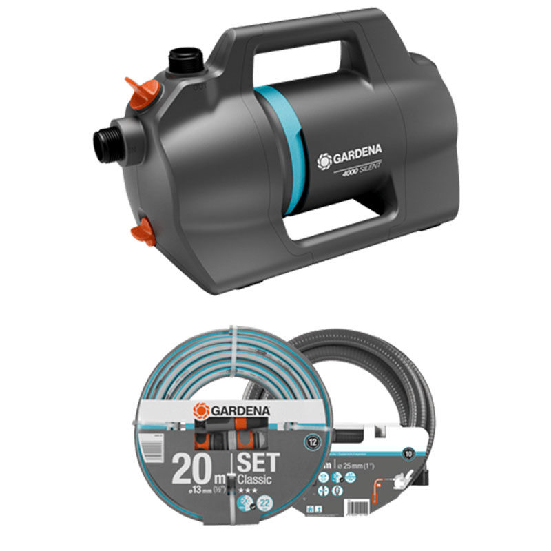 GARDENA 09051-61 Gartenpumpe 4100 Silent Set