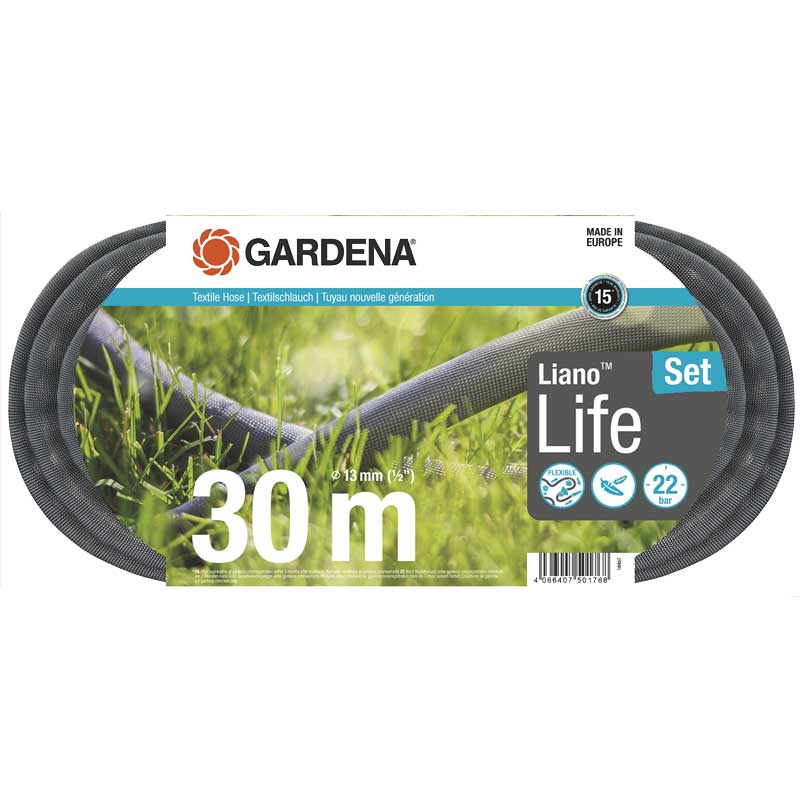 GARDENA 18457-20 Textilschlauch Liano Life 1/2, 30 m Set"