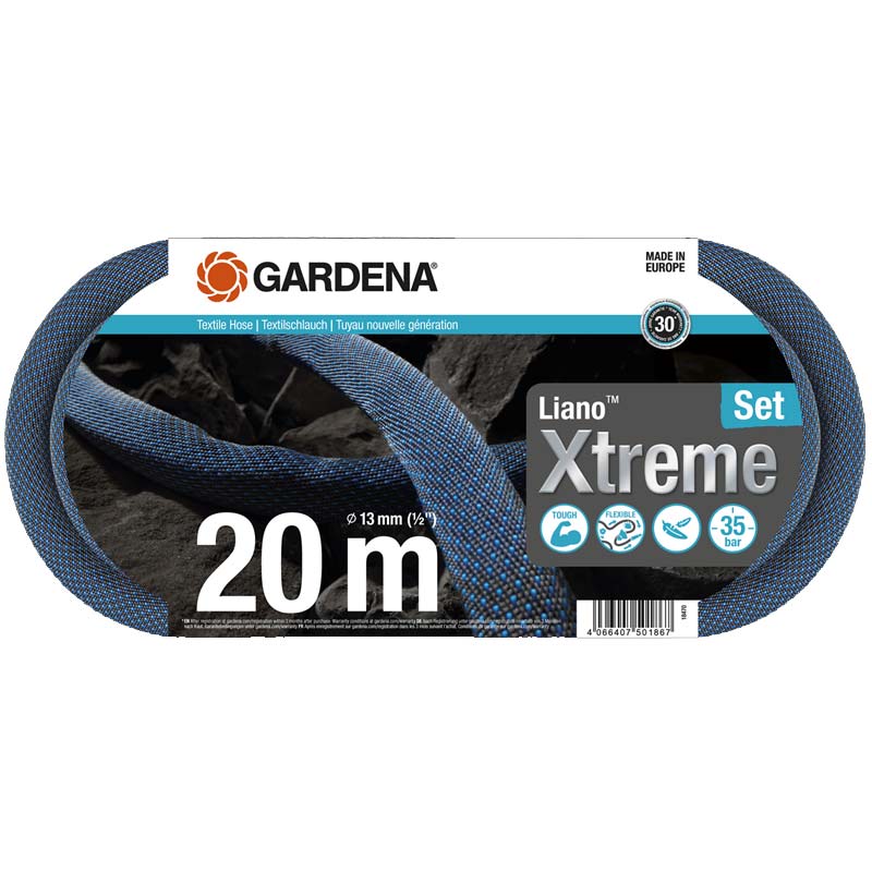 GARDENA 18470-20 Textilschlauch Liano Xtreme 1/2, 20 m Set"