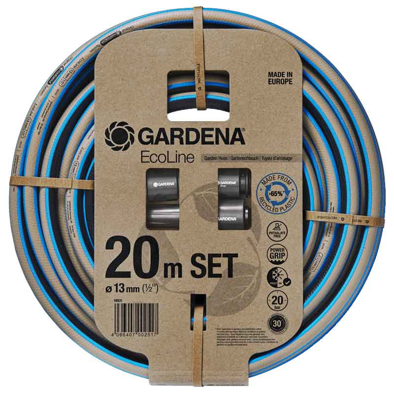 GARDENA 18931-20 EcoLine Schlauch 13 mm (1/2), 20 m mit Systemteilen"
