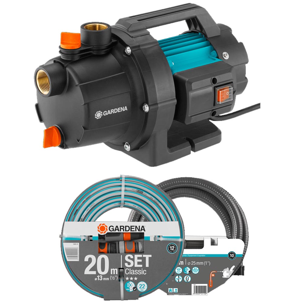 GARDENA 09011-47 Gartenpumpe 3000/4 BASIC Set