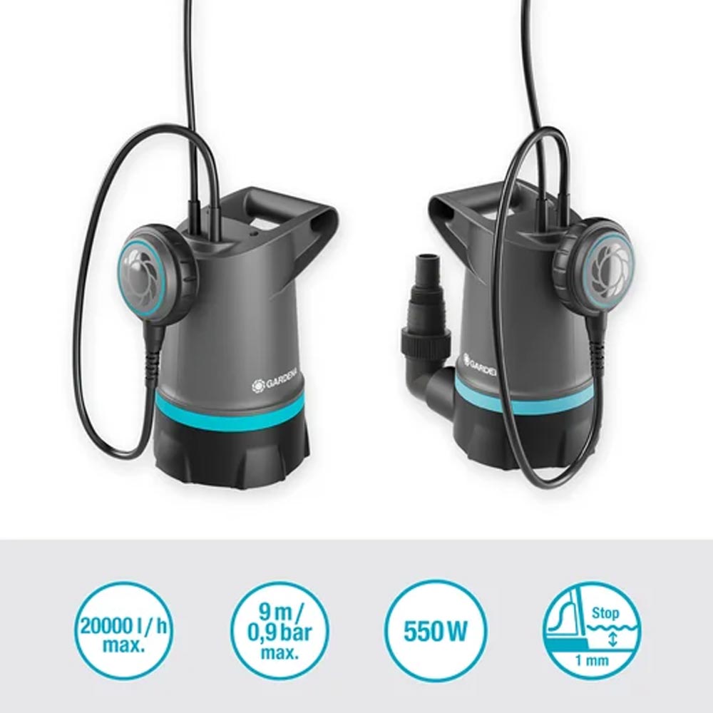 GARDENA 09016-47 Klarwasser Tauchpumpe 20000 BASIC