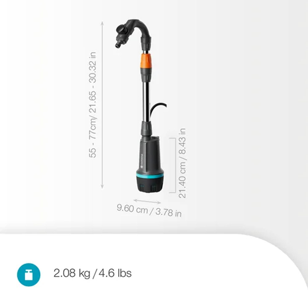 GARDENA 14605-55 Akku-Regenfasspumpe 2400 ComfortAutomatic 18V P4A solo