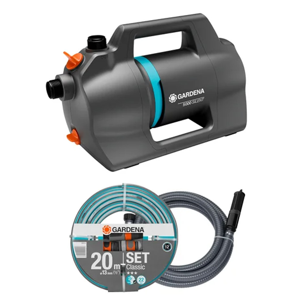 GARDENA 09081-20 Gartenpumpe 5000 Silent Set
