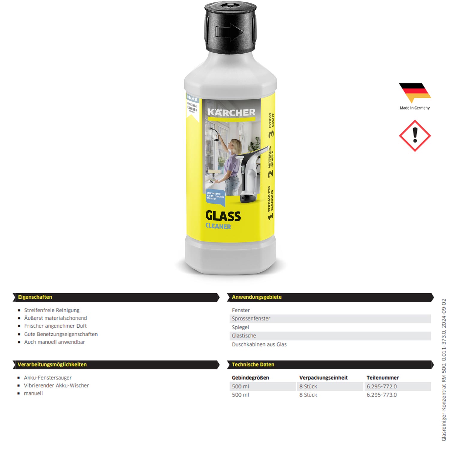 Kärcher 6.295-773.0 Glasreiniger RM 500, 500 ml