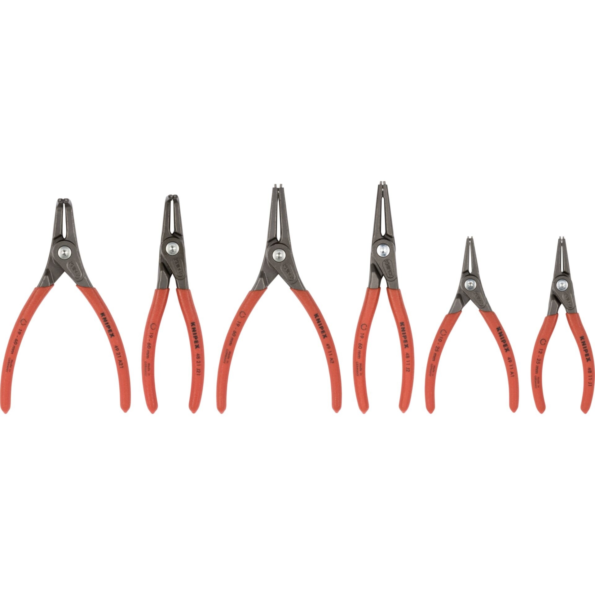 KNIPEX 00 20 01 V02 Präzisions-Sicherungsringzangen-Set 6-teilig