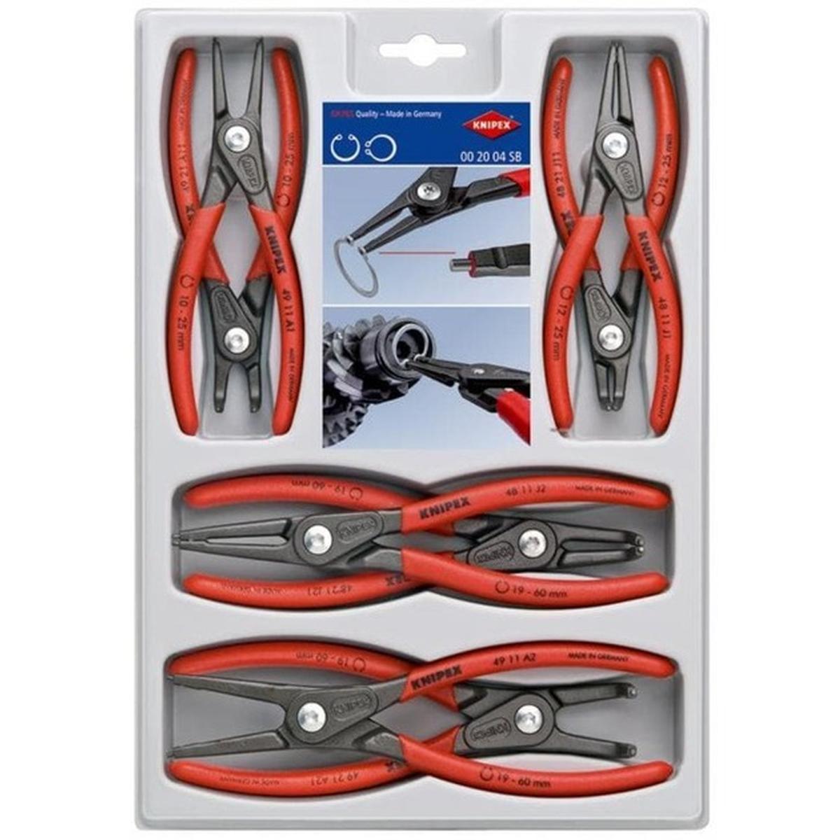 KNIPEX 00 20 04 SB Präzisions-Sicherungsringzangen-Set