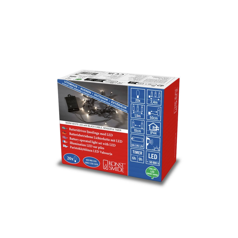 Konstsmide LED Kette mit Schalter (3722-100)