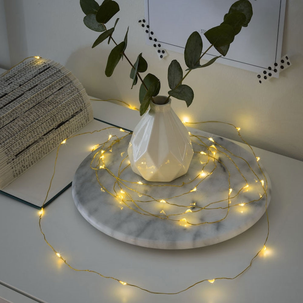 Konstsmide Micro LED Lichterkette bernstein/silber (1461-890)