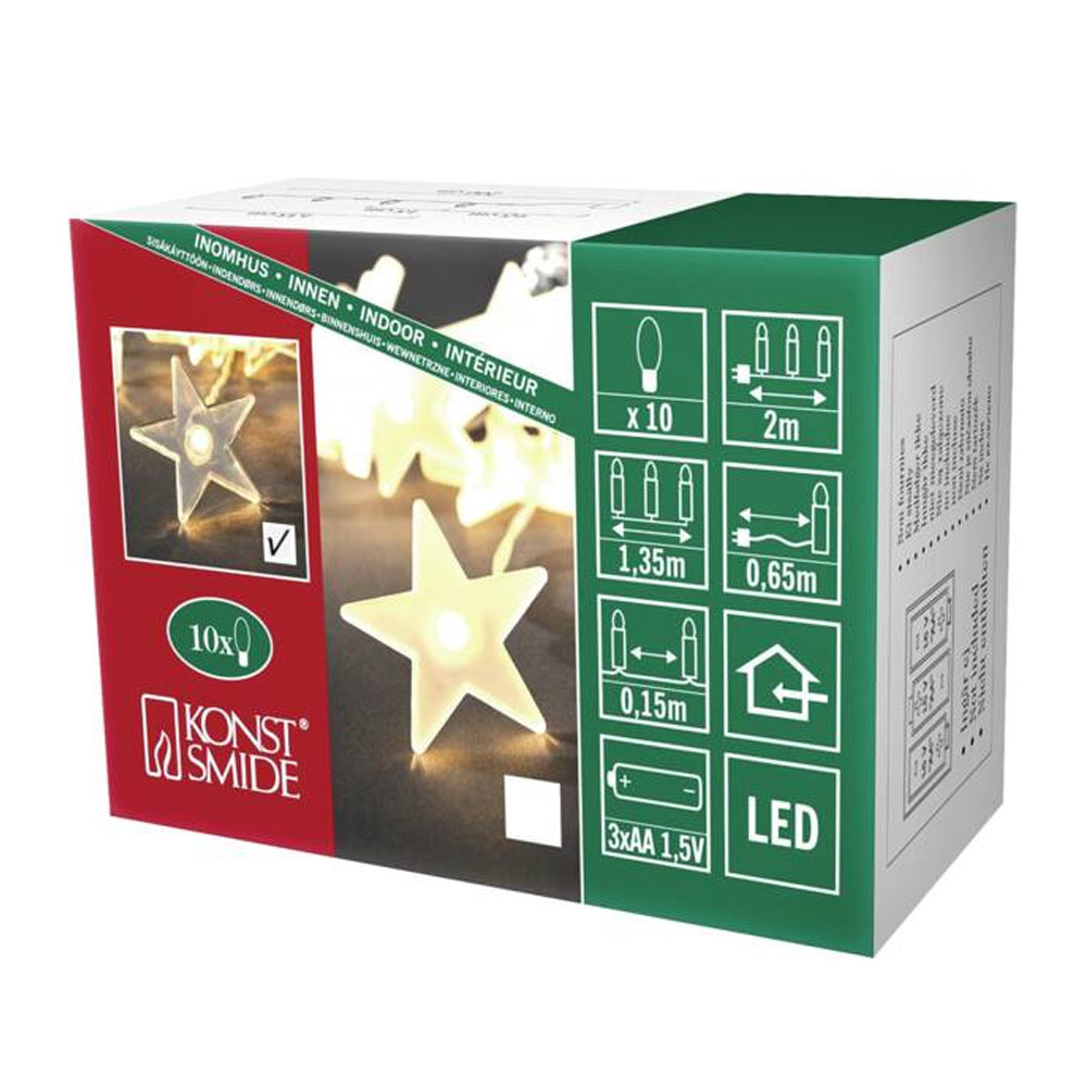 Konstsmide LED-Dekolichterkette 10er Sterne warmweiß (1405-103)