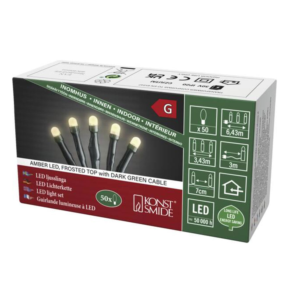 Konstsmide Micro-LED-Lichterkette 50er bernstein gefrostet (6343-820)