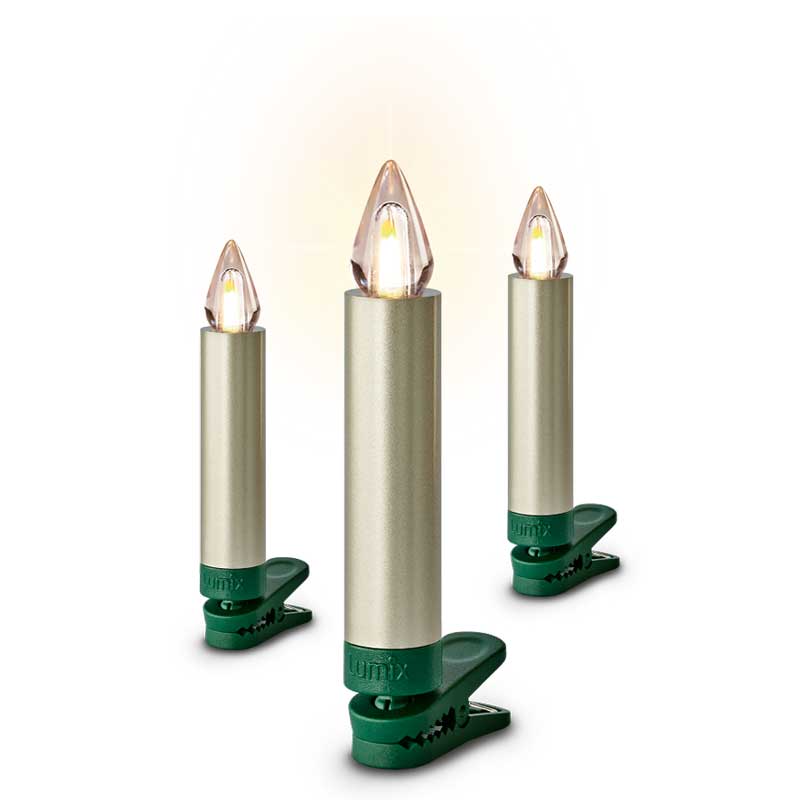 Krinner Lumix SuperLight Flame 6er Erweiterungs-Set Kabellose Christbaumkerzen Cashmere