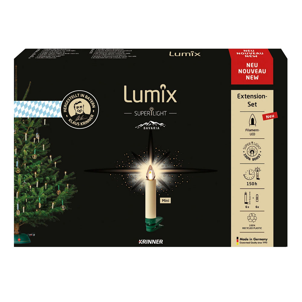 Krinner LUMIX Superlight Bavaria Mini Erweiterung Christbaumkerzen elfenbein (2.Wahl)