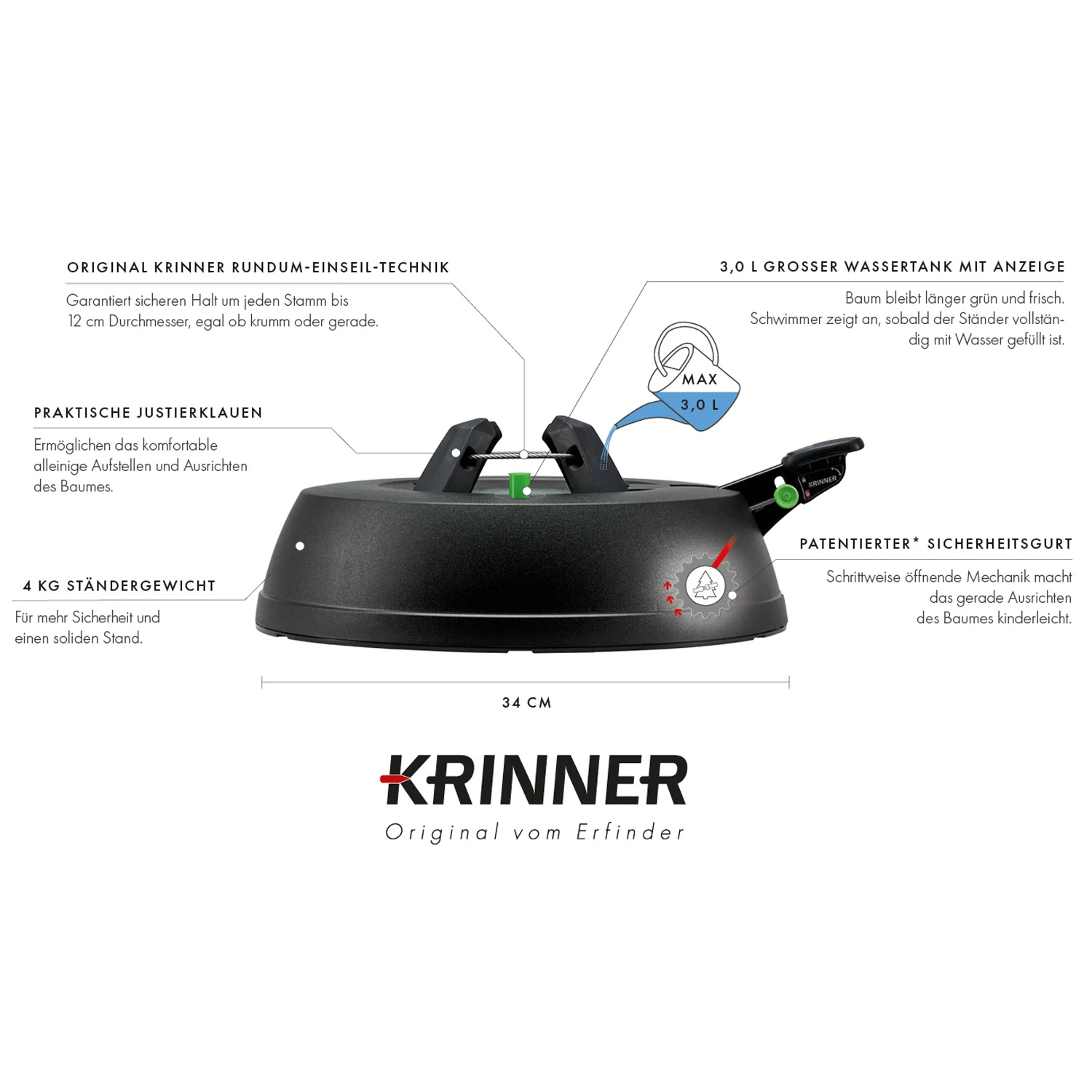 Krinner Green Line Grip+ S Christbaumständer