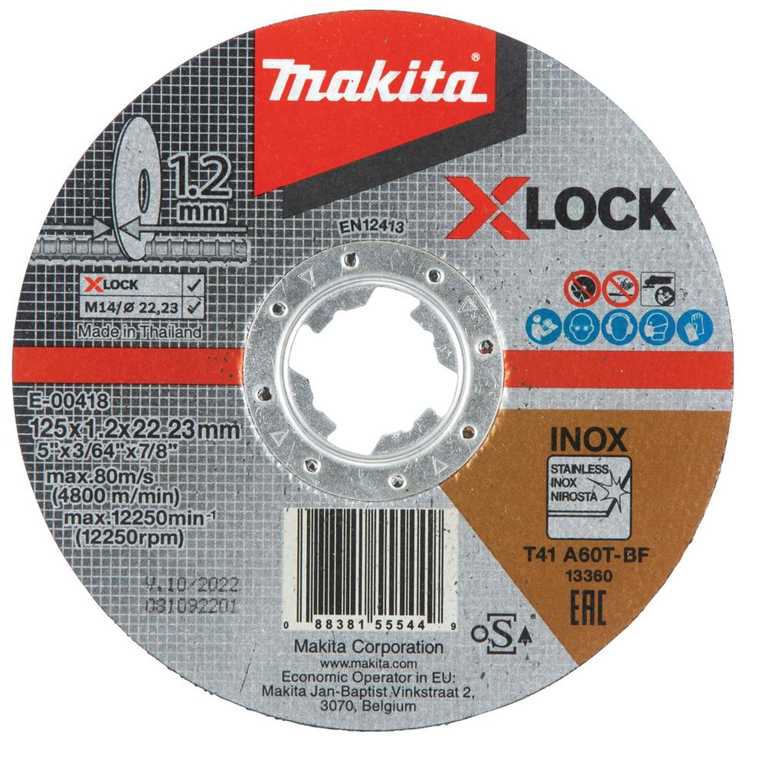 Makita E-00418 X-LOCK Trennscheibe INOX 125mm