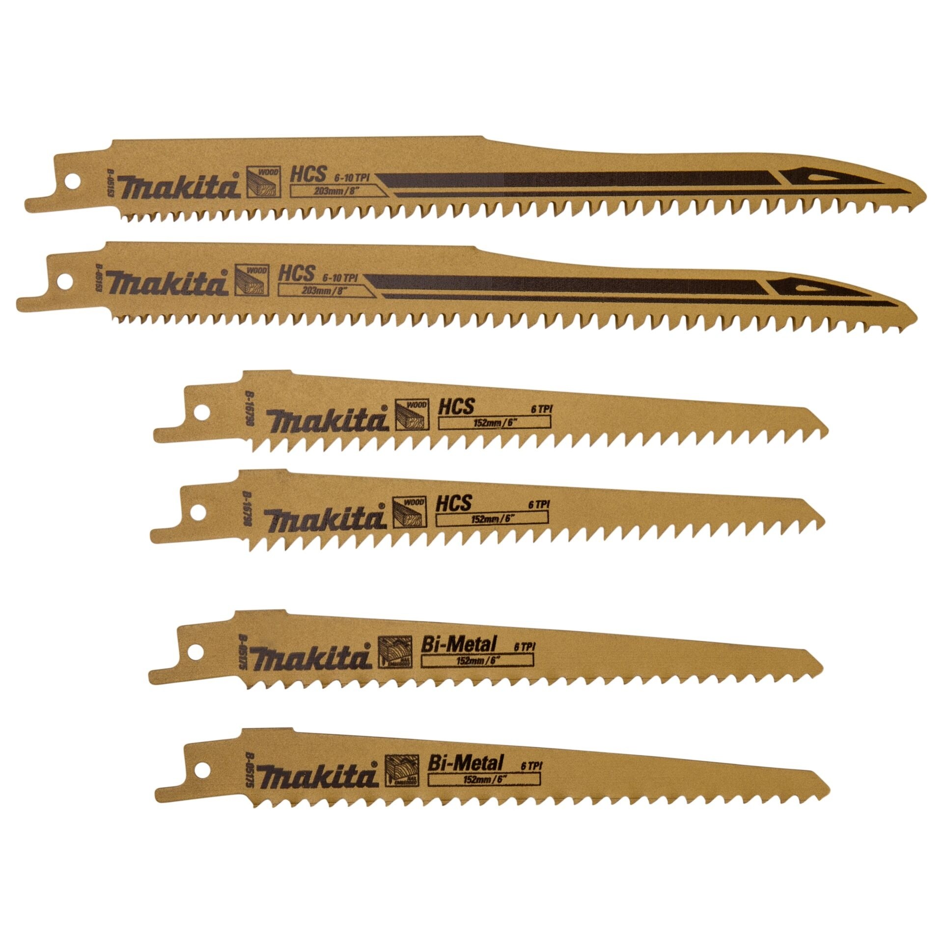 Makita B-44432 Reciprosägeblatt-Set 6-teilig