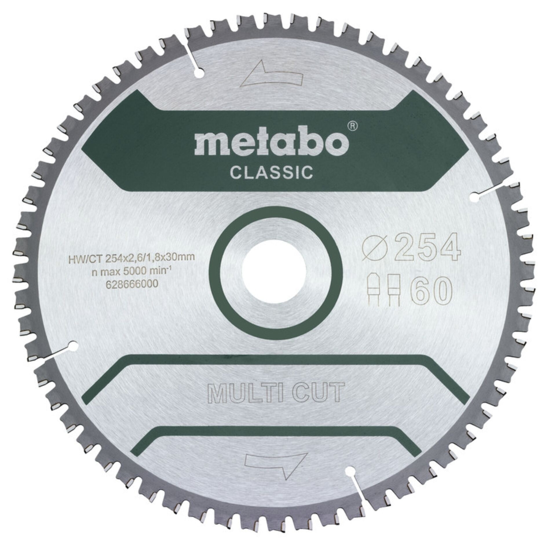 Metabo multi cut classic 628285000 Kreissägeblatt 254x30mm 60 Zähne