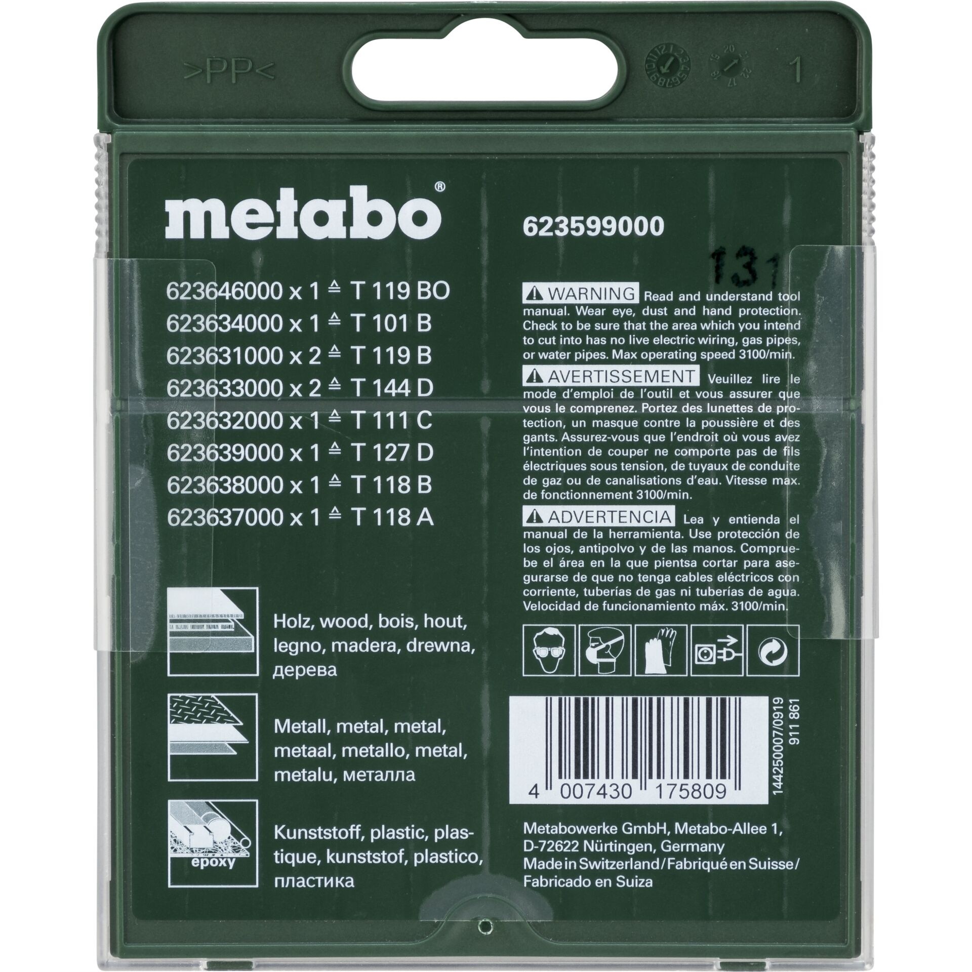 Metabo SP Stichsägeblatt-Set 10-teilig Holz und Metall
