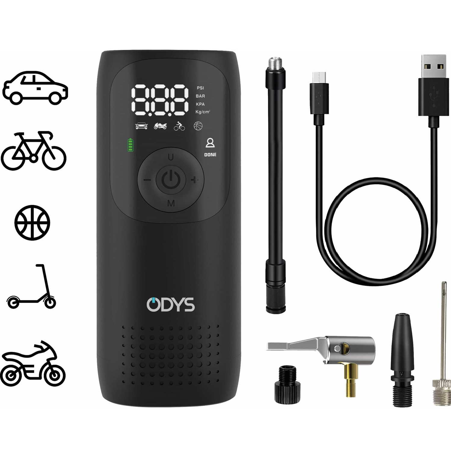 ODYS FlexPump Akkubetriebener Luftkompressor