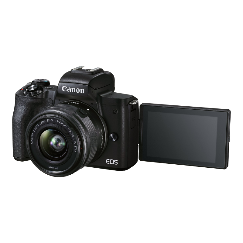 Canon EOS M50 Mark II Kamera + Objektiv EF-M 15-45mm F3.5-6.3 is STM schwarz