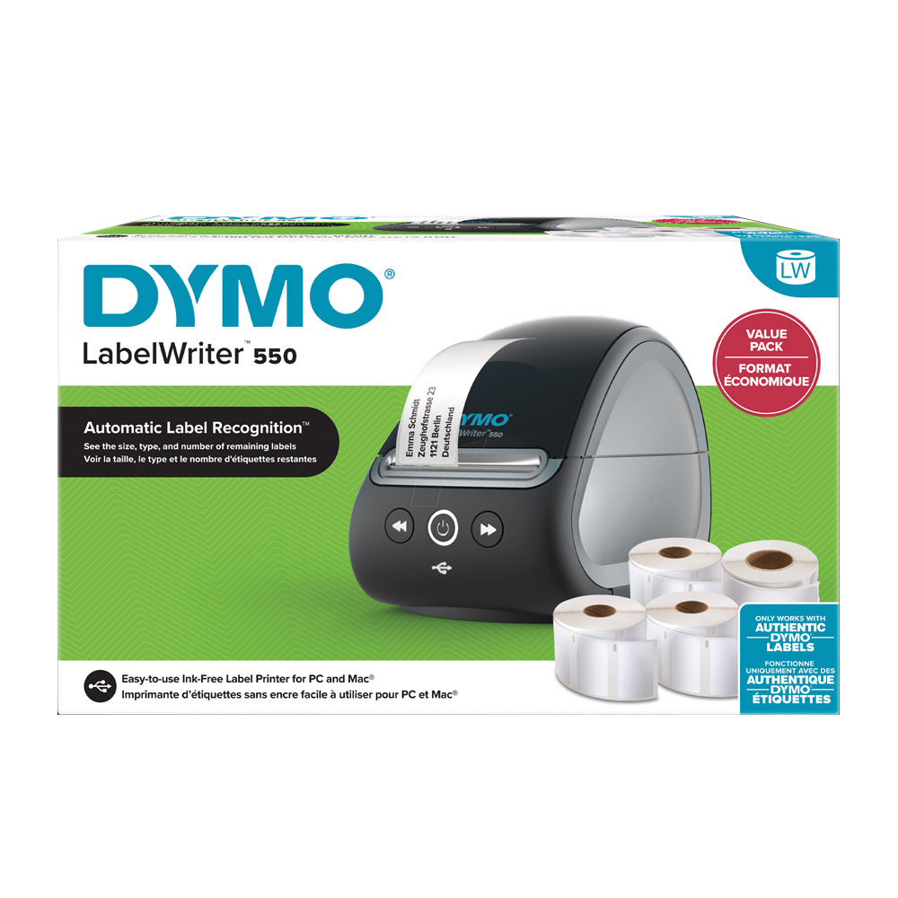 Dymo LabelWriter 550 Value mit 4 Etikettenrollen