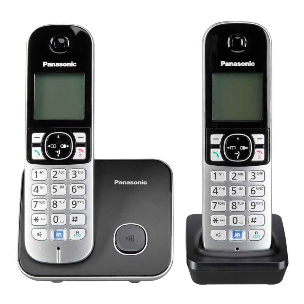 Panasonic KX-TG6812GB DECT Schnurlostelefon DUO ohne Anrufbeantworter schwarz (2. Wahl)