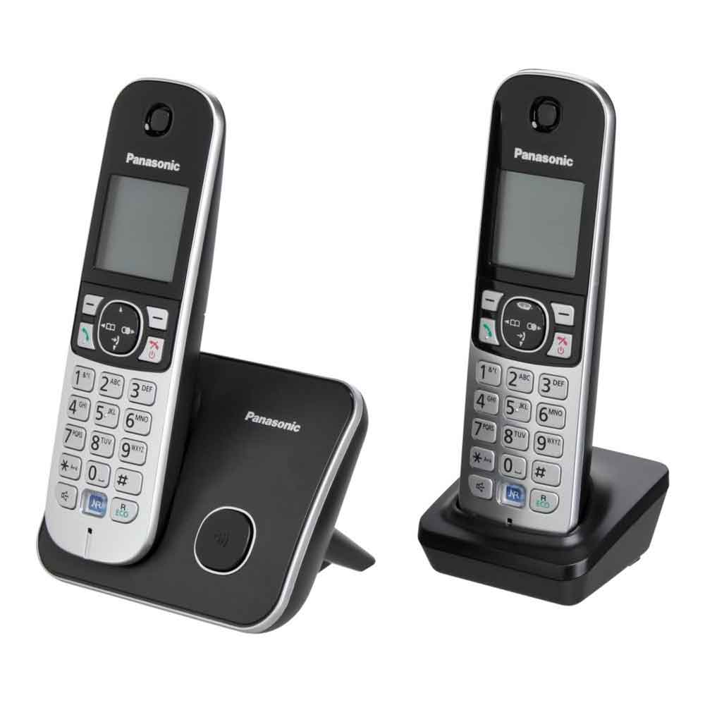 Panasonic KX-TG6812GB DECT Schnurlostelefon DUO ohne Anrufbeantworter schwarz (2. Wahl)