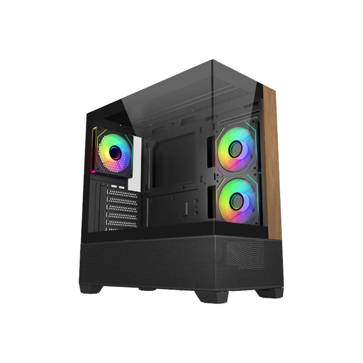 Cooler Master Elite 690 Wood PC-Gehäuse schwarz