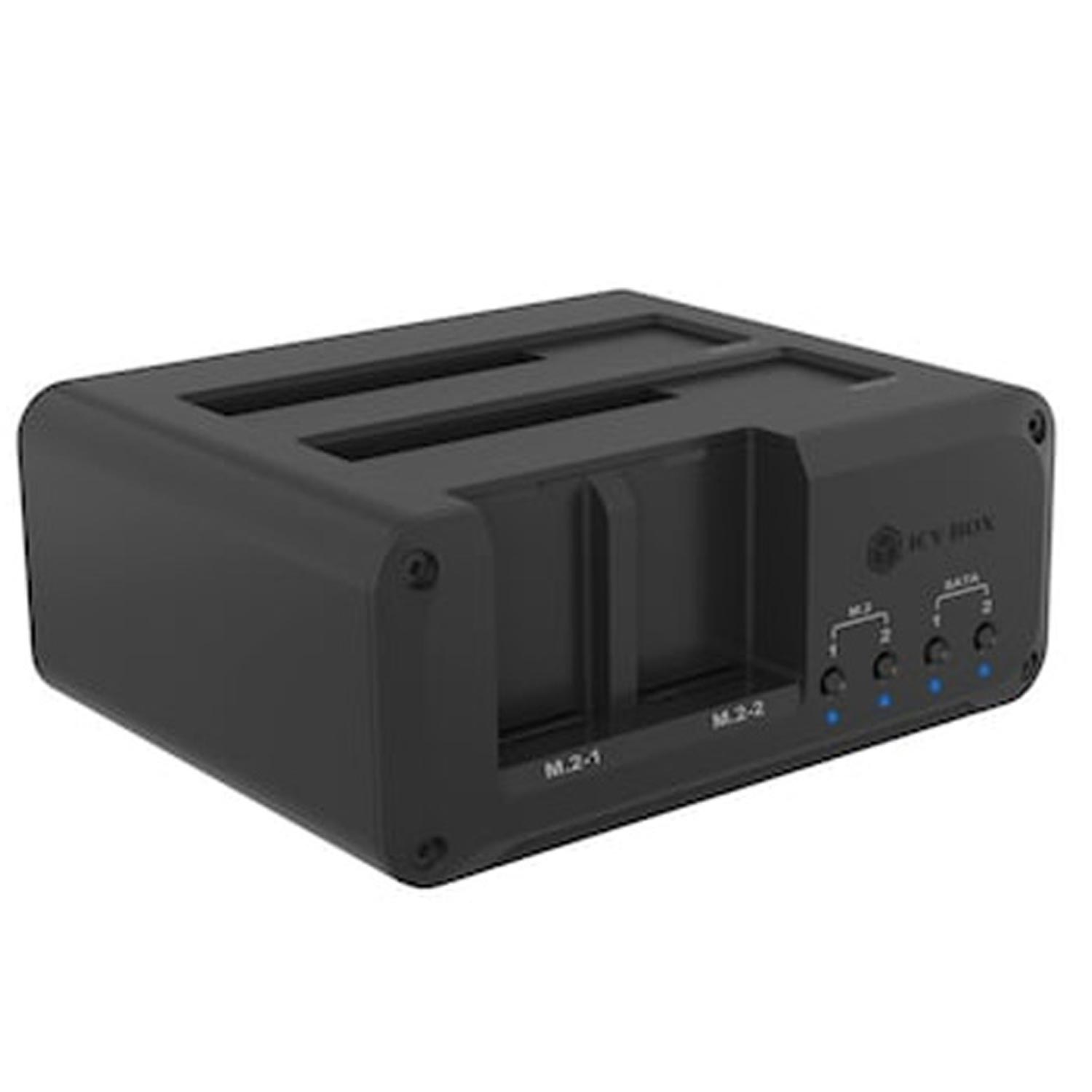 ICY BOX 4-Bay Gehäuse USB-C für 2x M.2 NVMe und 2,5/3,5 Zoll HDD/SSD