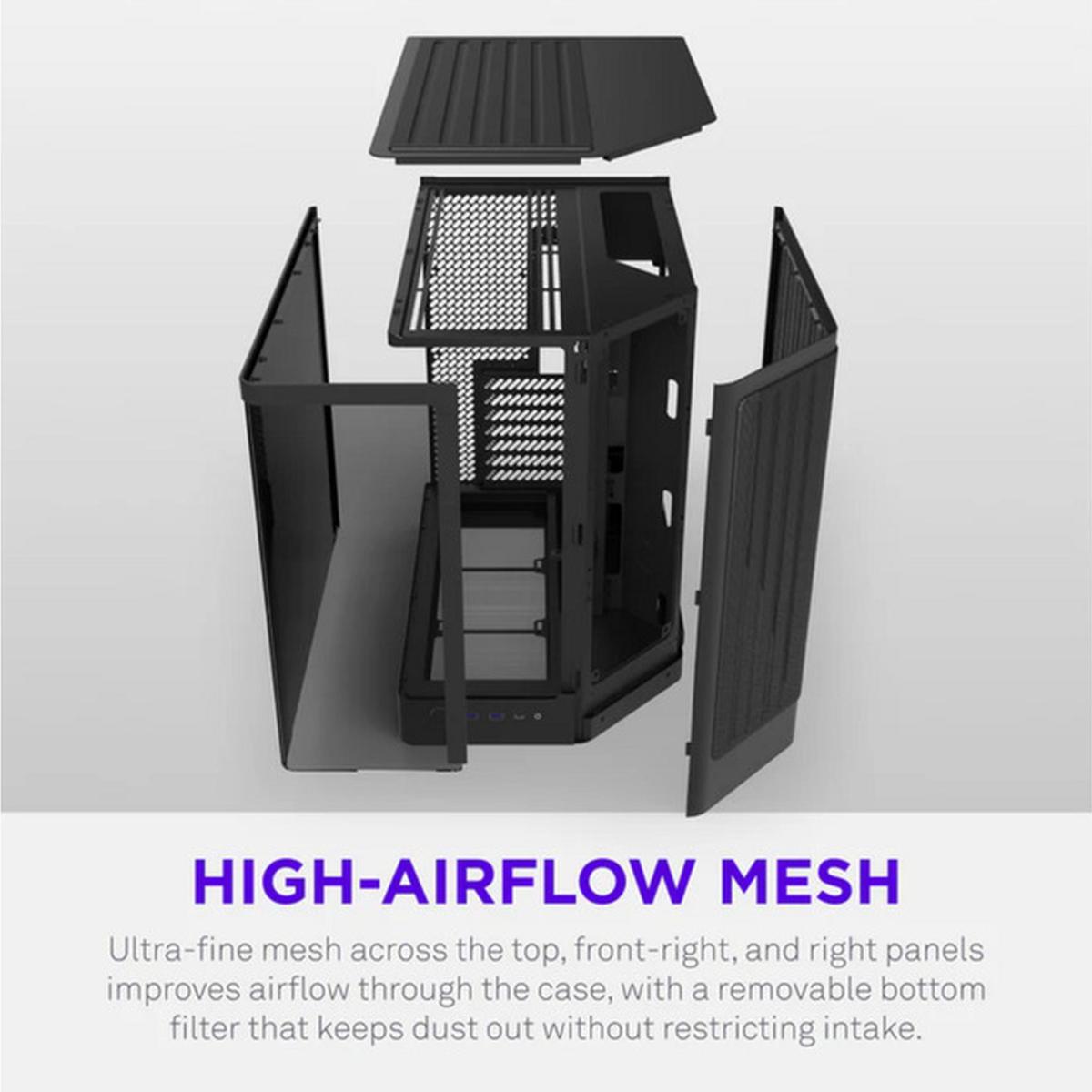 NZXT H6 2026 Airflow ATX Midi-Tower Gaming-Gehäuse schwarz
