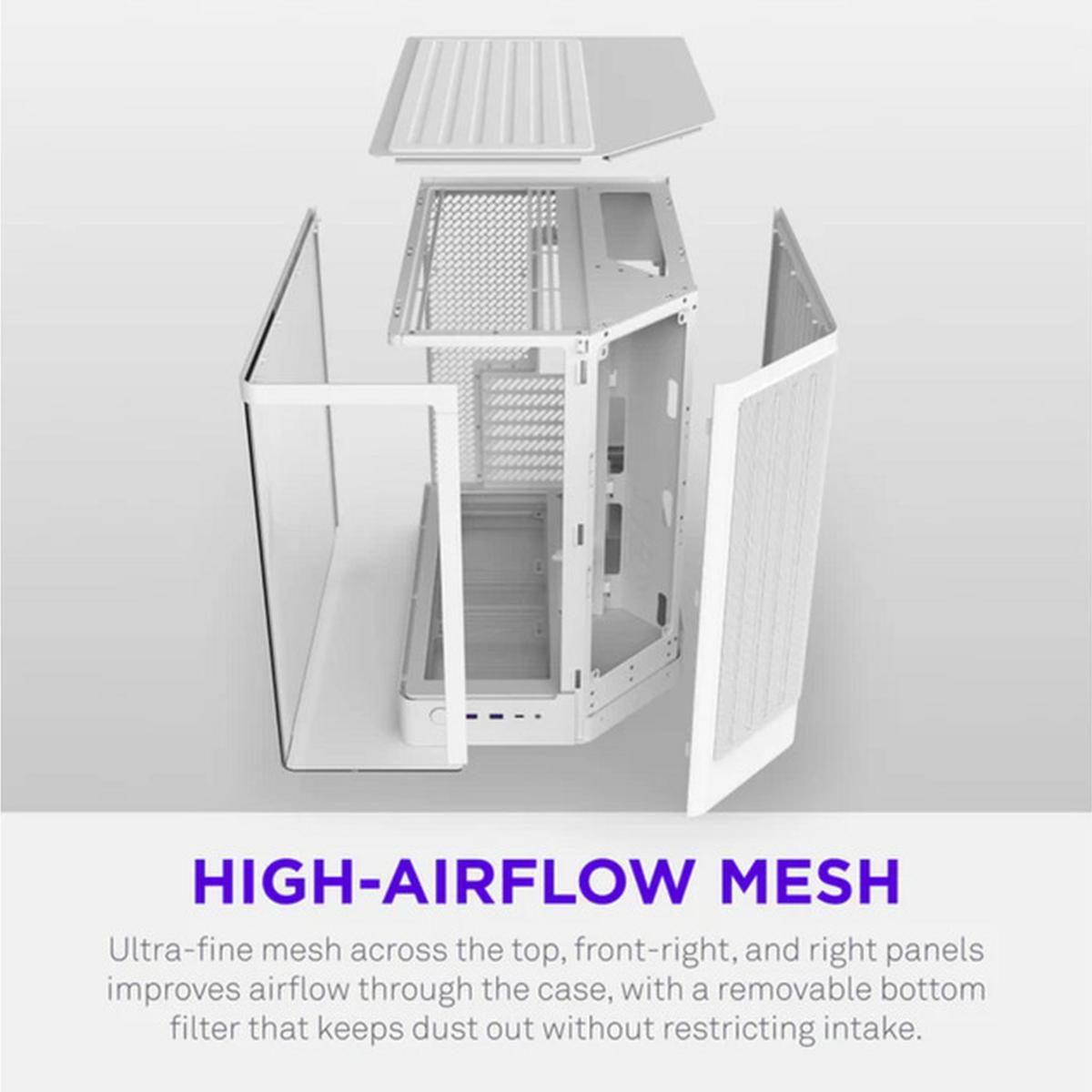 NZXT H6 RGB+ 2026 Airflow ATX Midi-Tower Gaming-Gehäuse weiß