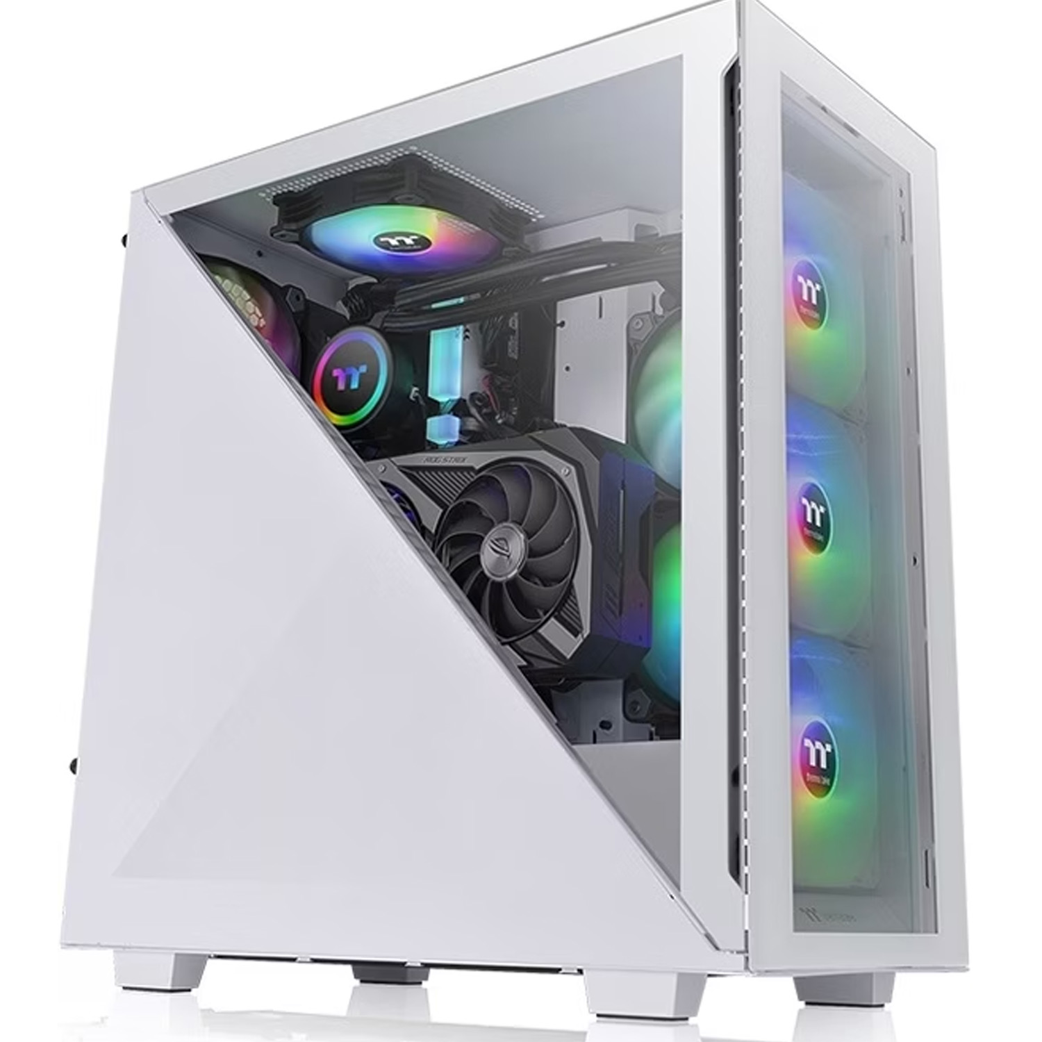 Thermaltake Divider 300 TG Snow ARGB Midi-Tower PC-Gehäuse weiß