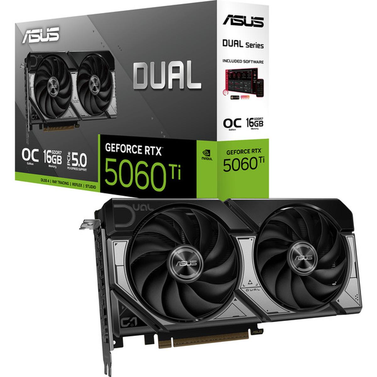 Asus Dual GeForce RTX 5060 Ti 16GB GDDR7 OC Edition Grafikkarte