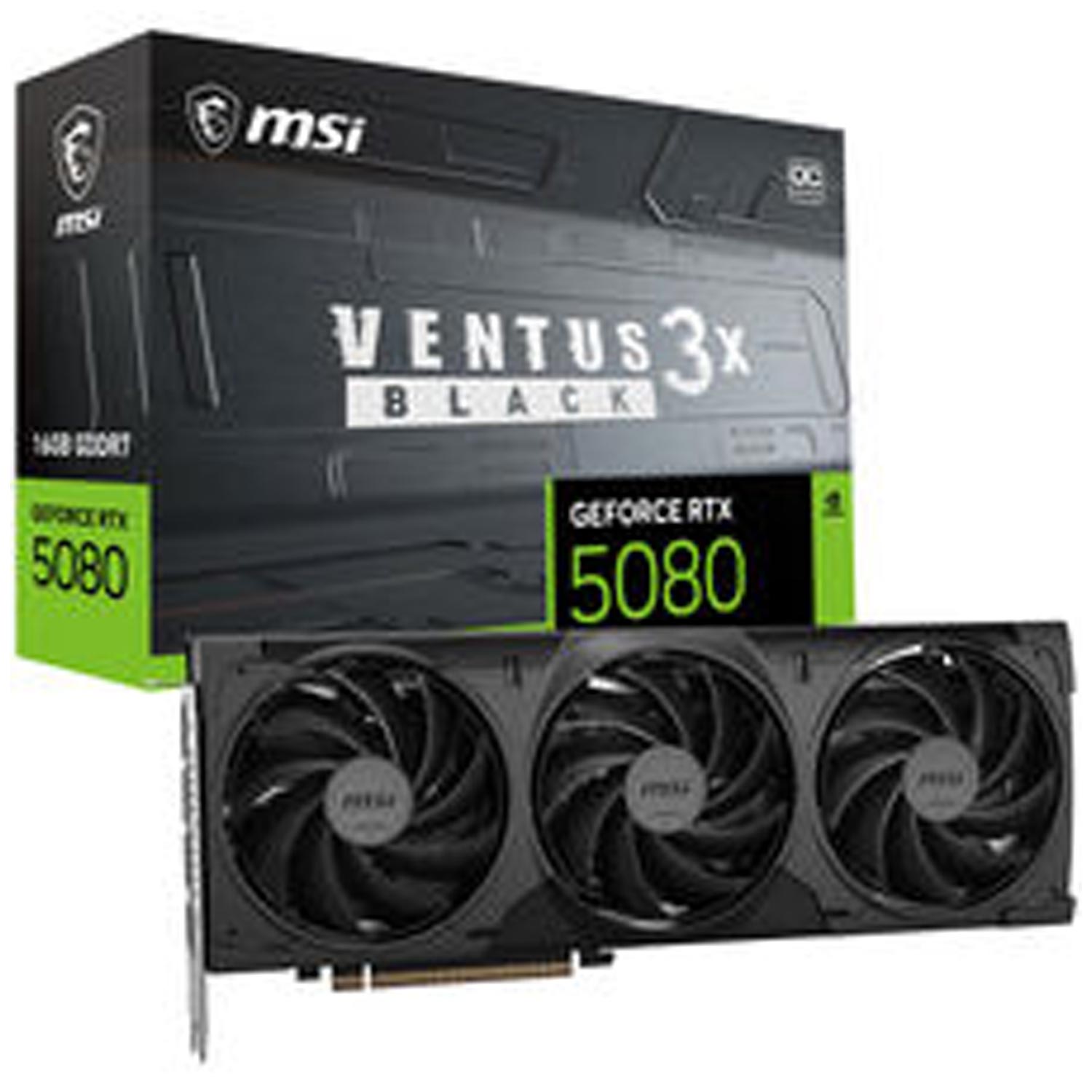 MSI GeForce RTX 5080 VENTUS 3X OC Black 16GB Grafikkarte