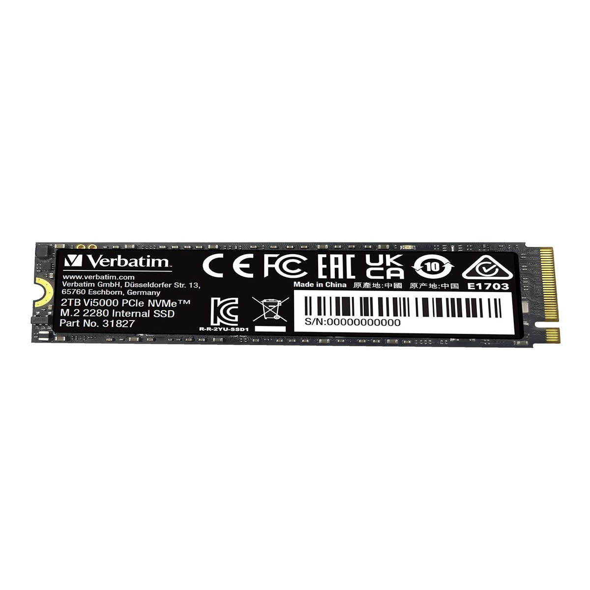 Verbatim Vi5000 NVMe M.2 SSD 2TB Festplatte schwarz